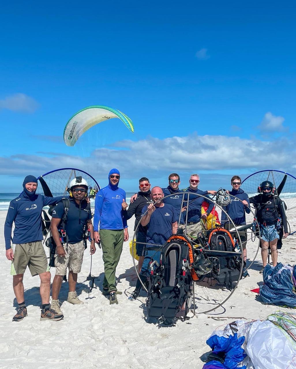 Pilot group on beach